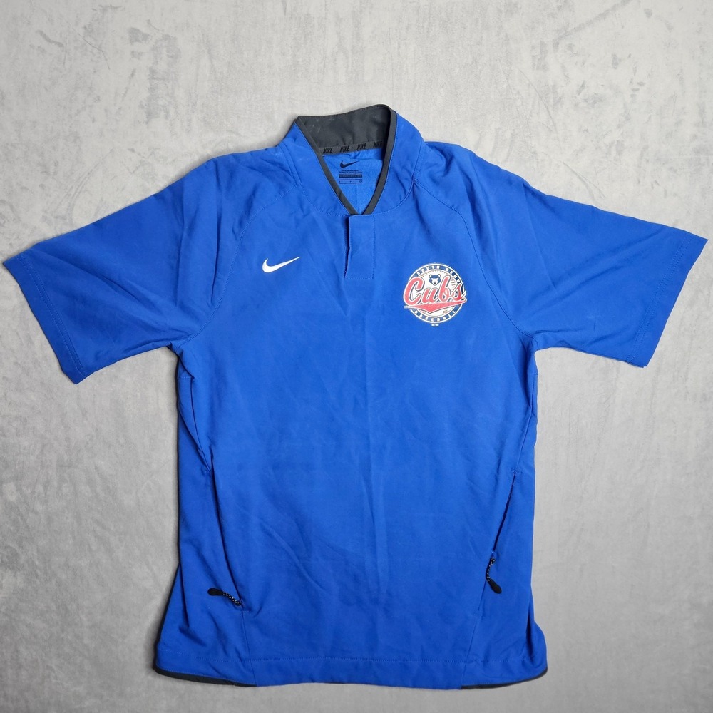 South Bend Cubs Nike Hot Baseball Jacket Mens Small Blue Pockets Adjustable Logo